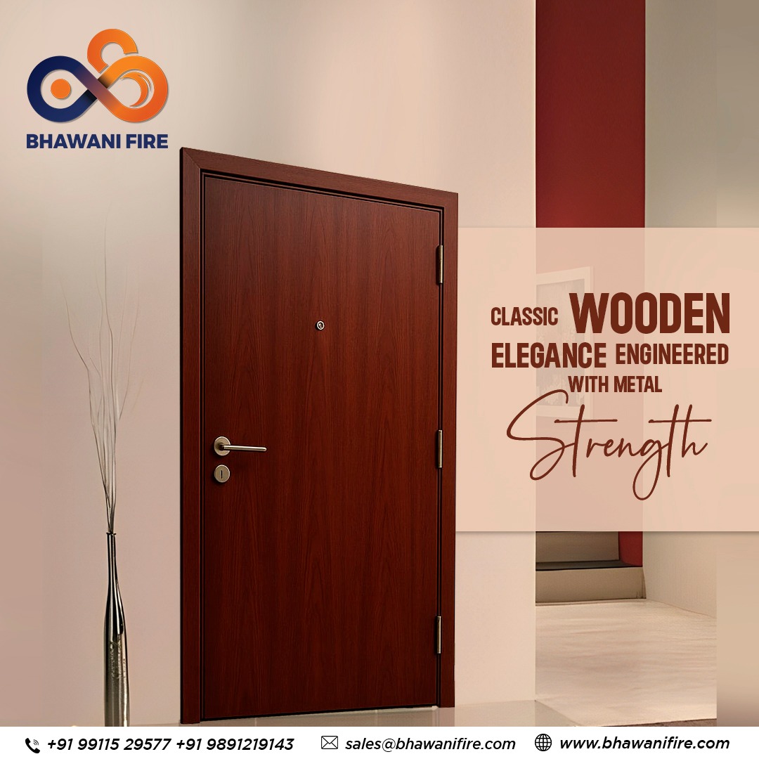 Wooden Finish Metal Doors